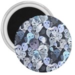 Ghosts Blue Sinister Helloween Face Mask 3  Magnets Front