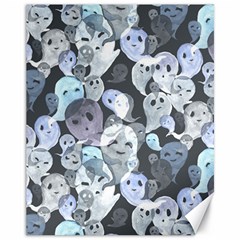 Ghosts Blue Sinister Helloween Face Mask Canvas 11  X 14  