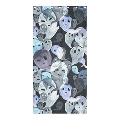 Ghosts Blue Sinister Helloween Face Mask Shower Curtain 36  X 72  (stall)  by Mariart
