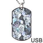 Ghosts Blue Sinister Helloween Face Mask Dog Tag USB Flash (One Side) Front