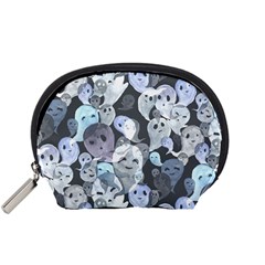 Ghosts Blue Sinister Helloween Face Mask Accessory Pouches (small) 