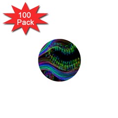 Aurora Wave Colorful Space Line Light Neon Visual Cortex Plate 1  Mini Buttons (100 Pack)  by Mariart