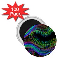 Aurora Wave Colorful Space Line Light Neon Visual Cortex Plate 1 75  Magnets (100 Pack) 