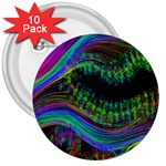 Aurora Wave Colorful Space Line Light Neon Visual Cortex Plate 3  Buttons (10 pack)  Front