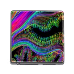 Aurora Wave Colorful Space Line Light Neon Visual Cortex Plate Memory Card Reader (square) by Mariart