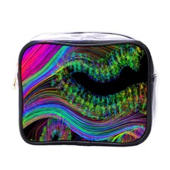 Aurora Wave Colorful Space Line Light Neon Visual Cortex Plate Mini Toiletries Bags