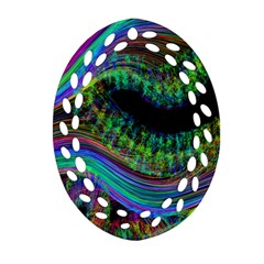 Aurora Wave Colorful Space Line Light Neon Visual Cortex Plate Oval Filigree Ornament (two Sides) by Mariart