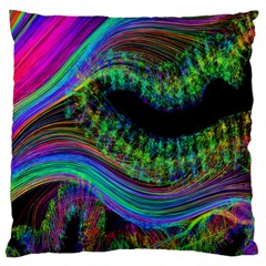 Aurora Wave Colorful Space Line Light Neon Visual Cortex Plate Large Cushion Case (two Sides)
