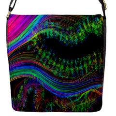 Aurora Wave Colorful Space Line Light Neon Visual Cortex Plate Flap Messenger Bag (s)