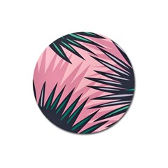 Graciela Detail Petticoat Palm Pink Green Magnet 3  (round) by Mariart