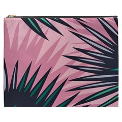 Graciela Detail Petticoat Palm Pink Green Cosmetic Bag (xxxl) 