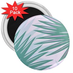 Graciela Detail Petticoat Palm Pink Green Gray 3  Magnets (10 Pack) 