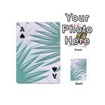 Graciela Detail Petticoat Palm Pink Green Gray Playing Cards 54 (Mini)  Front - SpadeA