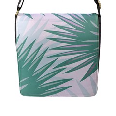 Graciela Detail Petticoat Palm Pink Green Gray Flap Messenger Bag (l)  by Mariart