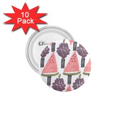 Grapes Watermelon Fruit Patterns Bouffants Broken Hearts 1.75  Buttons (10 pack)