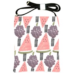 Grapes Watermelon Fruit Patterns Bouffants Broken Hearts Shoulder Sling Bags