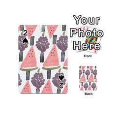 Grapes Watermelon Fruit Patterns Bouffants Broken Hearts Playing Cards 54 (Mini) 