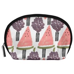 Grapes Watermelon Fruit Patterns Bouffants Broken Hearts Accessory Pouches (large)  by Mariart