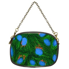 Fluorescence Microscopy Green Blue Chain Purses (two Sides) 