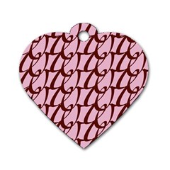 Letter Font Zapfino Appear Dog Tag Heart (two Sides) by Mariart