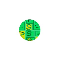 Letter Huruf S Sign Green Yellow 1  Mini Magnets