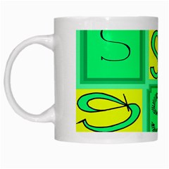 Letter Huruf S Sign Green Yellow White Mugs by Mariart