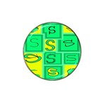 Letter Huruf S Sign Green Yellow Hat Clip Ball Marker Front