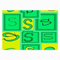 Letter Huruf S Sign Green Yellow Large Glasses Cloth by Mariart