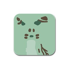 Lineless Background For Minty Wildlife Monster Rubber Square Coaster (4 Pack) 