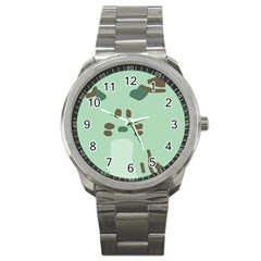 Lineless Background For Minty Wildlife Monster Sport Metal Watch