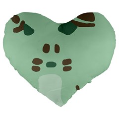 Lineless Background For Minty Wildlife Monster Large 19  Premium Flano Heart Shape Cushions by Mariart