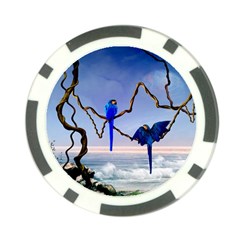 Wonderful Blue  Parrot Looking To The Ocean Poker Chip Card Guard (10 Pack) by FantasyWorld7