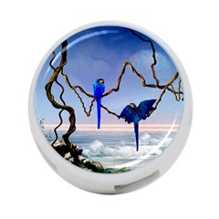 Wonderful Blue  Parrot Looking To The Ocean 4-port Usb Hub (two Sides)  by FantasyWorld7