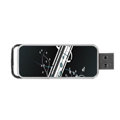 Line Light Leaf Flower Floral Black White Beauty Polka Portable Usb Flash (one Side)