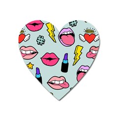 Lipstick Lips Heart Valentine Star Lightning Beauty Sexy Heart Magnet by Mariart