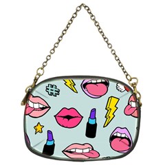 Lipstick Lips Heart Valentine Star Lightning Beauty Sexy Chain Purses (two Sides)  by Mariart