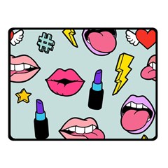 Lipstick Lips Heart Valentine Star Lightning Beauty Sexy Fleece Blanket (small)