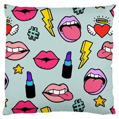 Lipstick Lips Heart Valentine Star Lightning Beauty Sexy Standard Flano Cushion Case (one Side) by Mariart