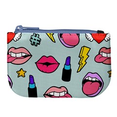 Lipstick Lips Heart Valentine Star Lightning Beauty Sexy Large Coin Purse by Mariart