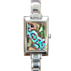 Multiscale Turing Pattern Recursive Coupled Stone Rainbow Rectangle Italian Charm Watch by Mariart