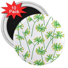 Marimekko Fabric Flower Floral Leaf 3  Magnets (10 Pack)  by Mariart