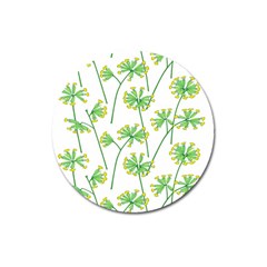 Marimekko Fabric Flower Floral Leaf Magnet 3  (round) by Mariart