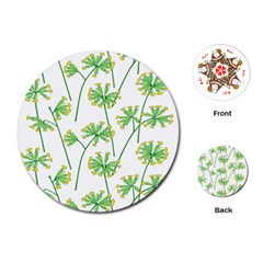 Marimekko Fabric Flower Floral Leaf Playing Cards (round)  by Mariart