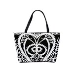 Paper Cut Butterflies Black White Shoulder Handbags Back