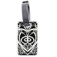 Paper Cut Butterflies Black White Luggage Tags (one Side) 