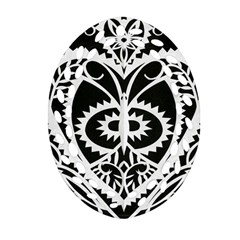 Paper Cut Butterflies Black White Ornament (oval Filigree) by Mariart