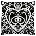 Paper Cut Butterflies Black White Large Flano Cushion Case (Two Sides) Front