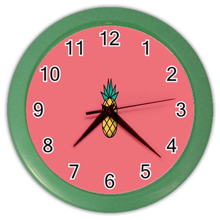 Pineapple Fruite Minimal Wallpaper Color Wall Clocks