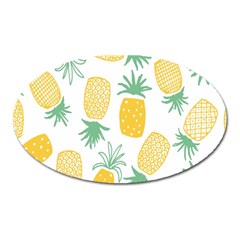 Pineapple Fruite Seamless Pattern Oval Magnet by Mariart