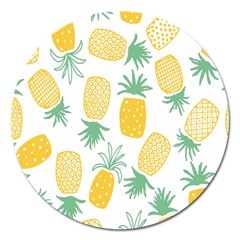 Pineapple Fruite Seamless Pattern Magnet 5  (round)